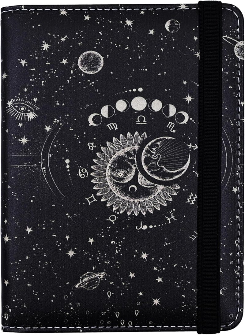 bassyil Passport Holder for Women and Men PU Leather Passport Cover for Travel (Sun Moon) - Image 1